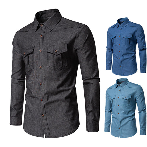 Herren Jeanshemd mit Western‑Yoke, aufgesetzten Brusttaschen und schmaler Casual‑Passform Echo Archiv