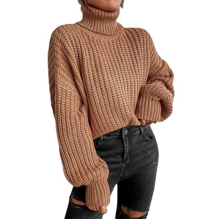 Damen nan grober Rollkragenpullover mit Oversize-Ärmeln und gerippten Bündchen Echo Archiv