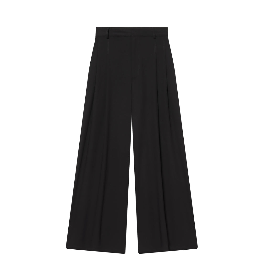 Damen hochtaillierte weite Bundfalten-Hose mit weitem Bein und Bügelfalte – Avélisse
