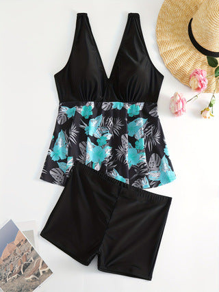 Damen Tankini-Set mit floralem Oberteil und komfortablen Badeshorts Echo Archiv