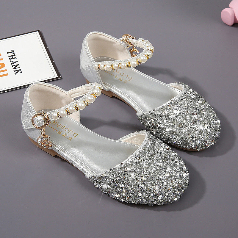 Mädchen Elegante Ballerinas mit Glitzer und Perlen Echo Archiv