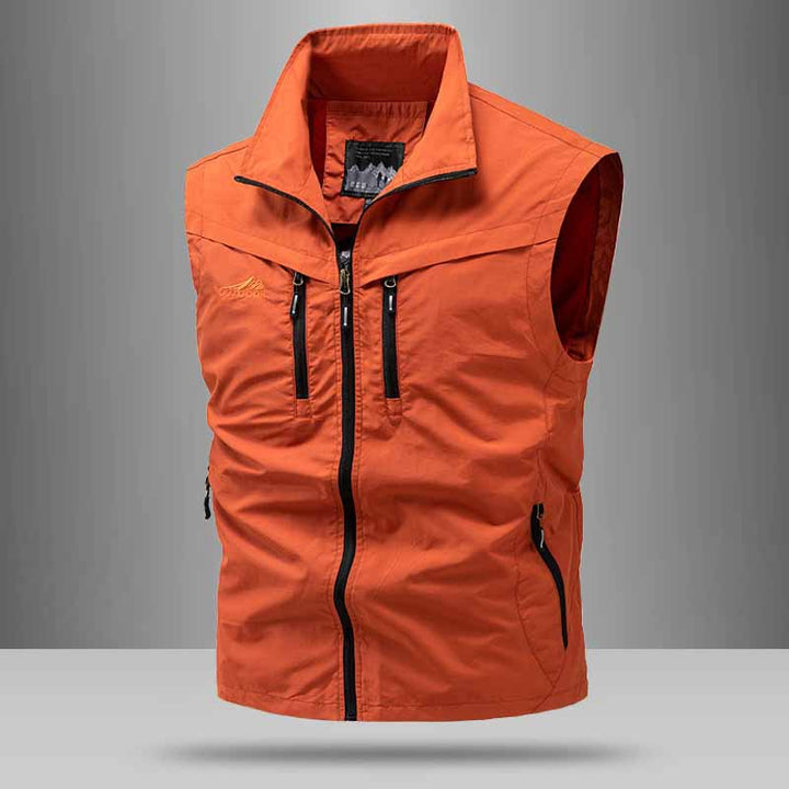 Herren Technische Utility-Weste mit hohem Kragen und Multifachtaschen Echo Archiv