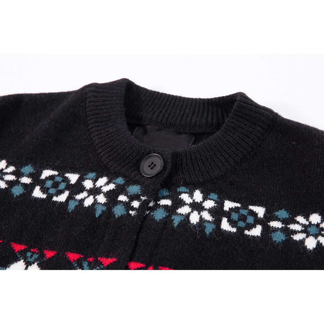Damen Norwegermuster Strickcardigan mit Knopfleiste und Oversize-Schnitt Echo Archiv