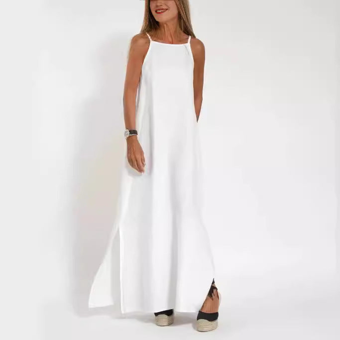 Damen lässiges Maxikleid mit schmalen Trägern und fließendem Schnitt – Valéora
