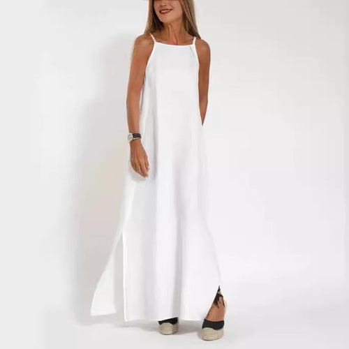 Damen lässiges Maxikleid mit schmalen Trägern und fließendem Schnitt – Valéora