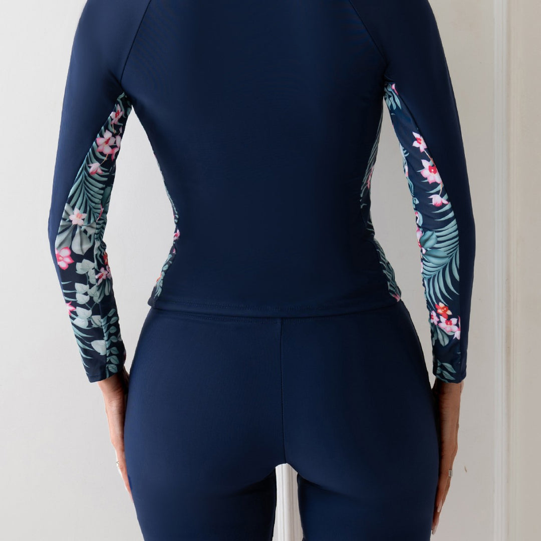 Damen Surfanzug mit langem Arm und floralen Akzenten Echo Archiv