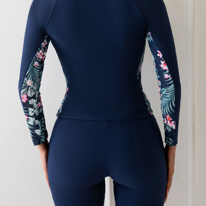 Damen Surfanzug mit langem Arm und floralen Akzenten Echo Archiv