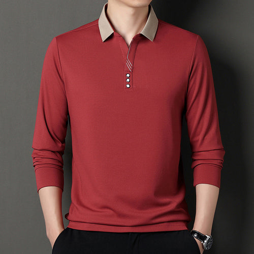 Herren Langarm Poloshirt mit modernen Akzenten und eleganter Knopfleiste Echoarchiv