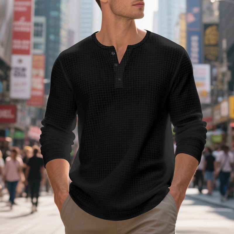 Herren Langarmshirt mit strukturierter Oberfläche Echoarchiv