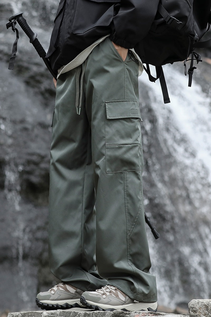 Herren Oversized Outdoor‑Cargohose mit Zugbund, großen Klapp‑ und Utility‑Taschen Echoarchiv
