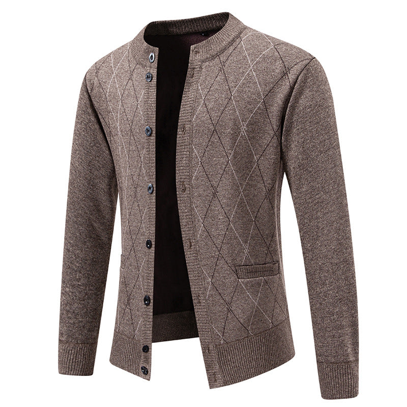 Herren Strickjacke mit modernem Rautenmuster Echoarchiv