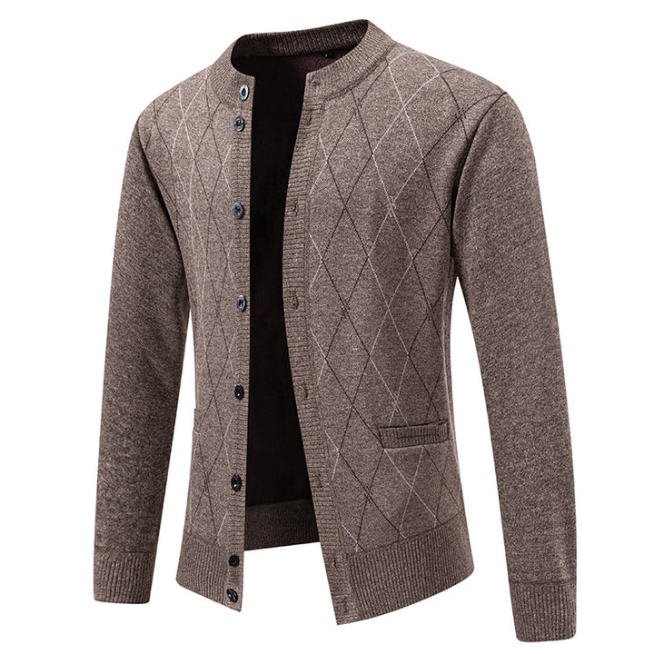 Herren Strickjacke mit modernem Rautenmuster Echoarchiv