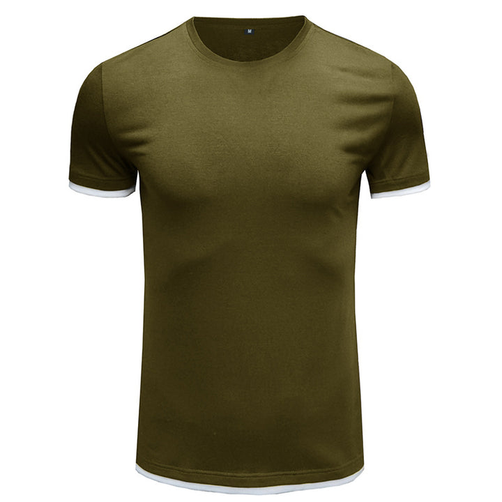 Herren Basic T-Shirt mit kontrastierenden Ärmeln Echoarchiv