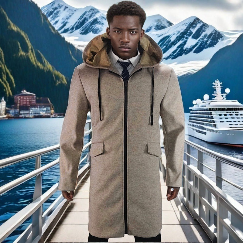 Herren eleganter Parka mit Kapuze und praktischen Taschen Echoarchiv