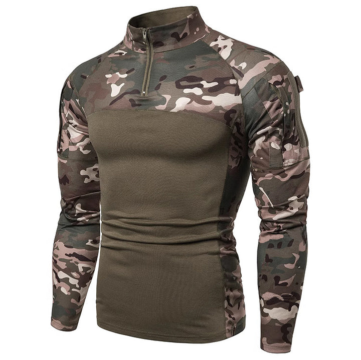Herren Funktionspullover mit Teilreißverschluss und modernem Camouflage-Design Echoarchiv