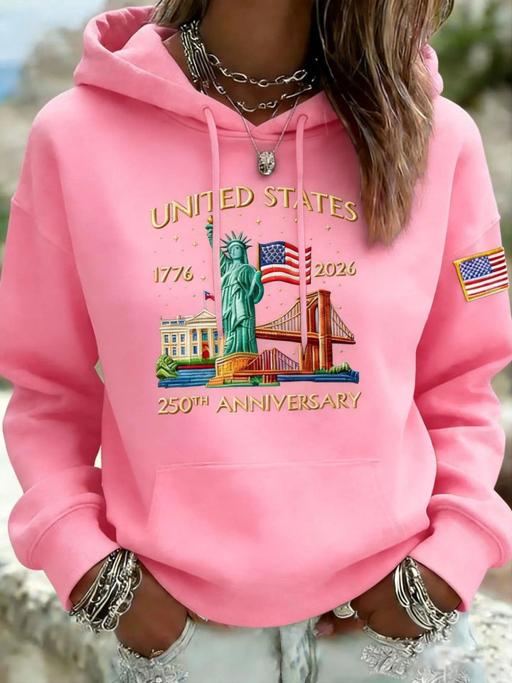 Damen Kreativer Kapuzenpullover mit einzigartigem Statuesque-Motiv Echoarchiv