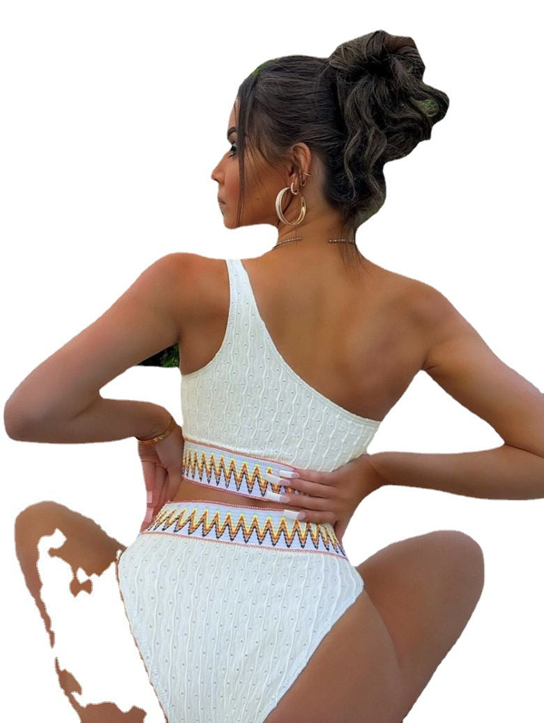 Damen Bikini-Set mit asymmetrischem Design und modischem Gürtel Echo Archiv
