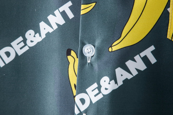 Herren Kurzarmhemd mit lustigem Bananenmotiv und einzigartigem Print Echoarchiv