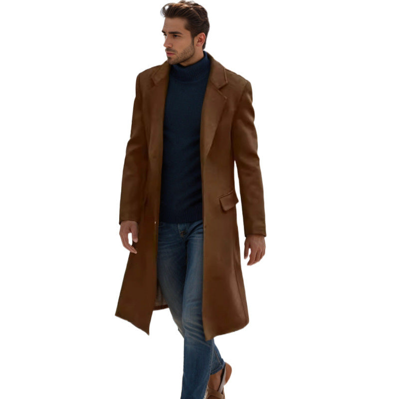 Herren eleganter Langmantel mit strukturiertem Design Echoarchiv