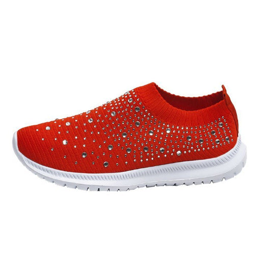 Damen Elastischer Slip-On Strick-Sneaker mit Strassbesatz Echo Archiv
