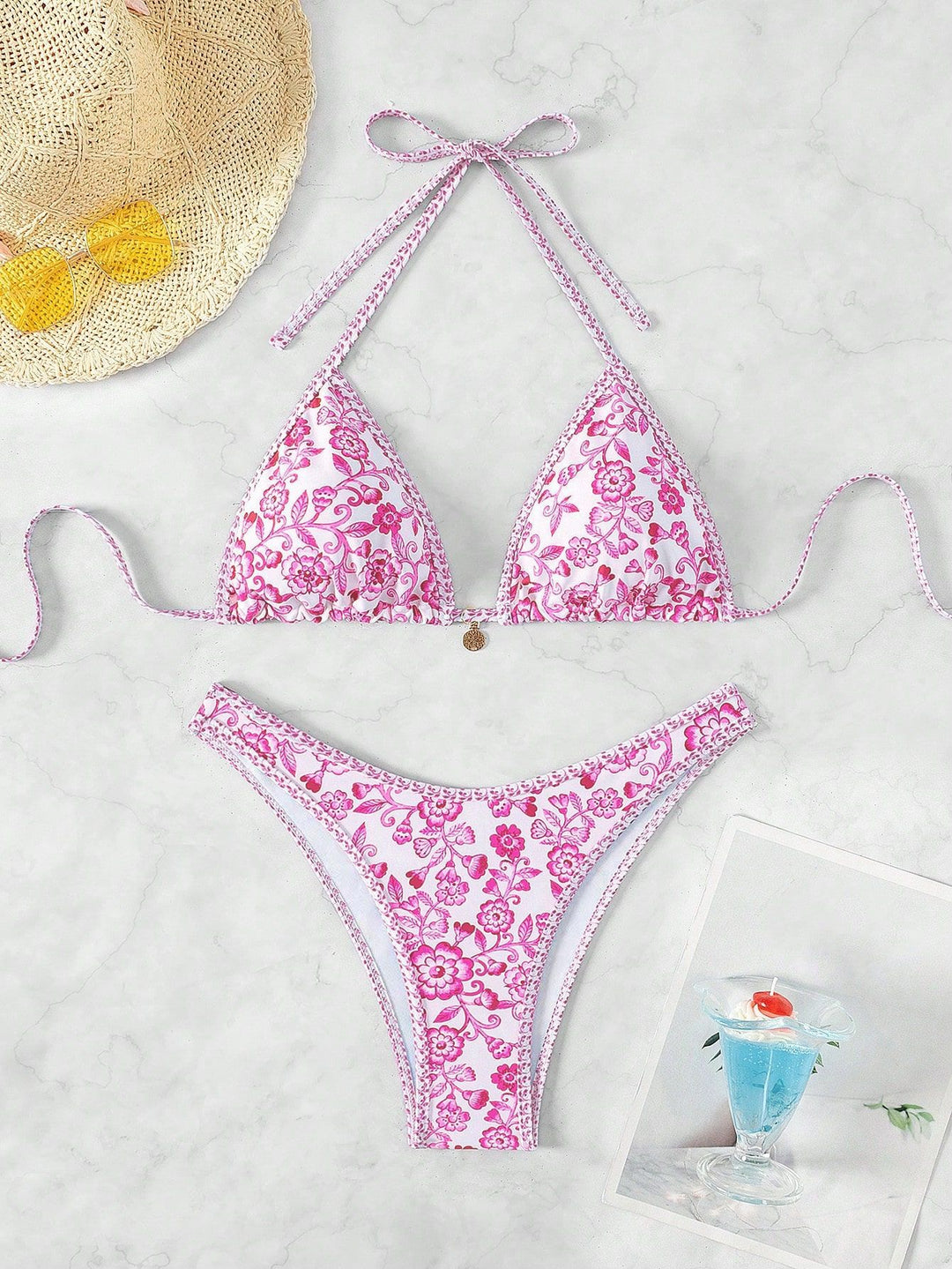 Damen Triangel-Bikini mit floraler Spitze Echo Archiv