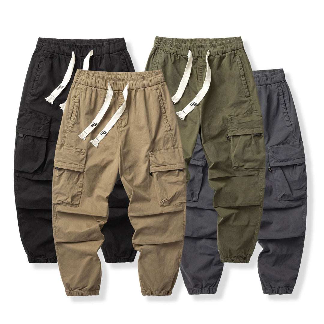 Herren Funktionelle Cargo-Joggerhose aus Baumwoll-Twill mit elastischem Tunnelzugbund und Klapp‑Utility‑Taschen Echo Archiv