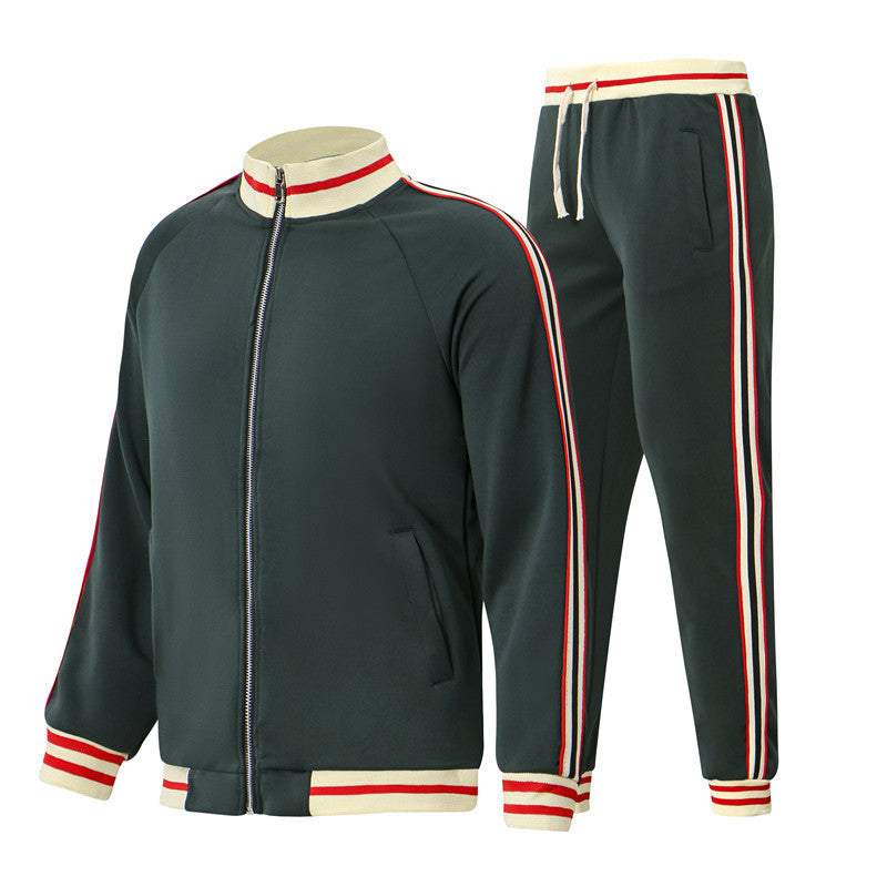 Herren Sportliches Freizeitanzug-Set mit kontrastierenden Streifen Echoarchiv