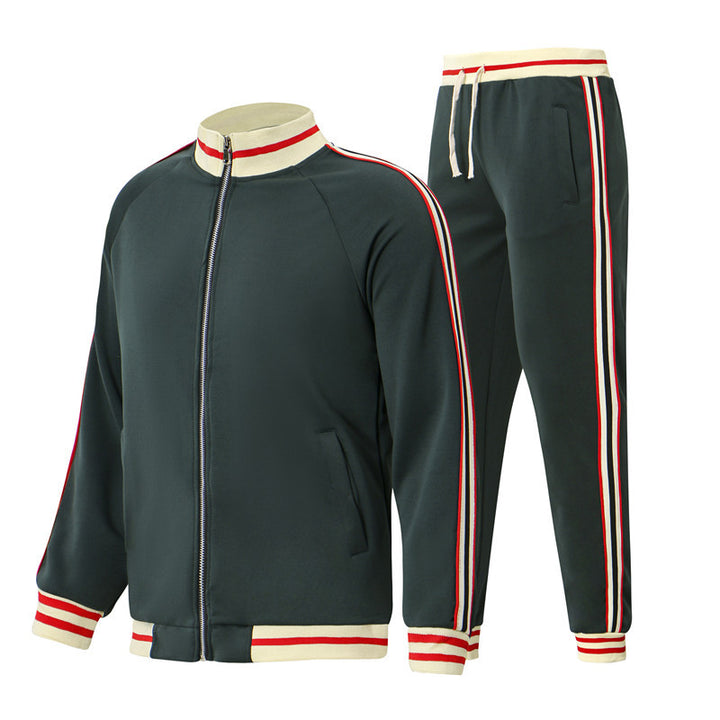 Herren Sportliches Freizeitanzug-Set mit kontrastierenden Streifen Echoarchiv