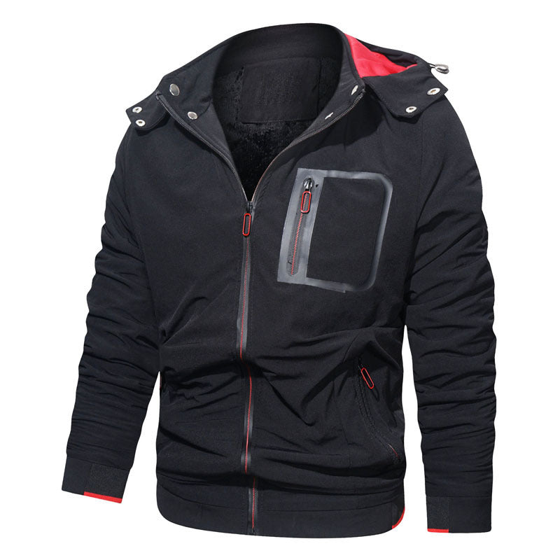 Herren Softshell-Hoodiejacke mit wasserdichten Reißverschlusstaschen und fleecegefüttertem Kragen Echoarchiv