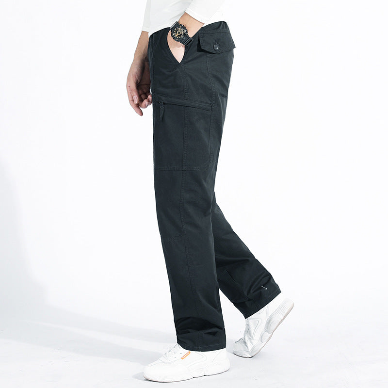 Damen lockere Cargo-Hose mit elastischem Bund, Mehrfachtaschen und Knieabnähern – Avélisse