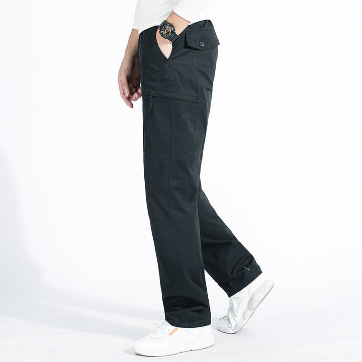 Damen lockere Cargo-Hose mit elastischem Bund, Mehrfachtaschen und Knieabnähern – Avélisse
