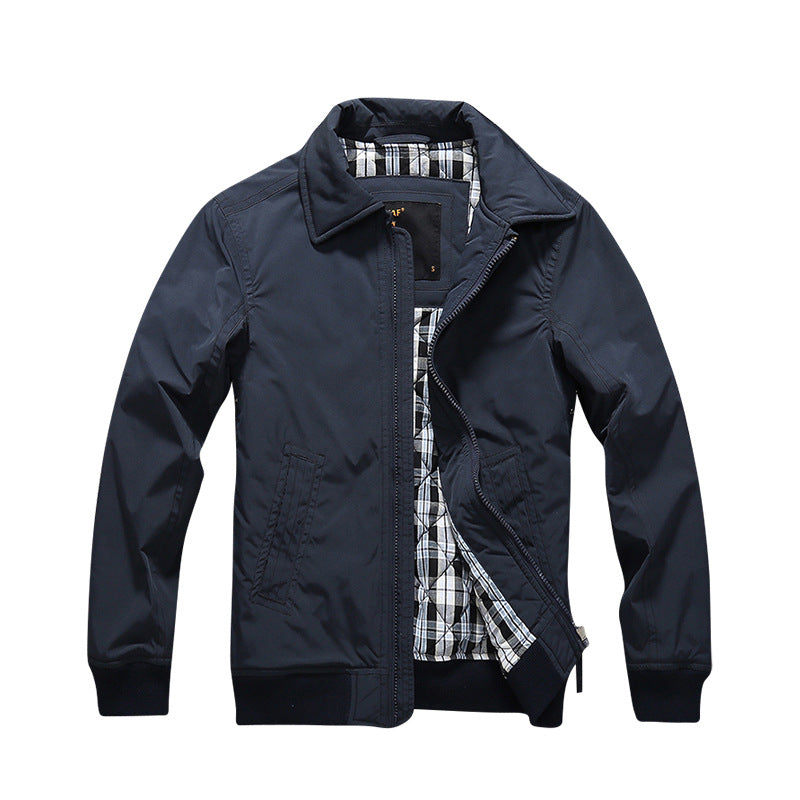 Herren Übergangsjacke im Harrington-Stil mit gesteppter Innenfütterung und Rippbündchen Echoarchiv