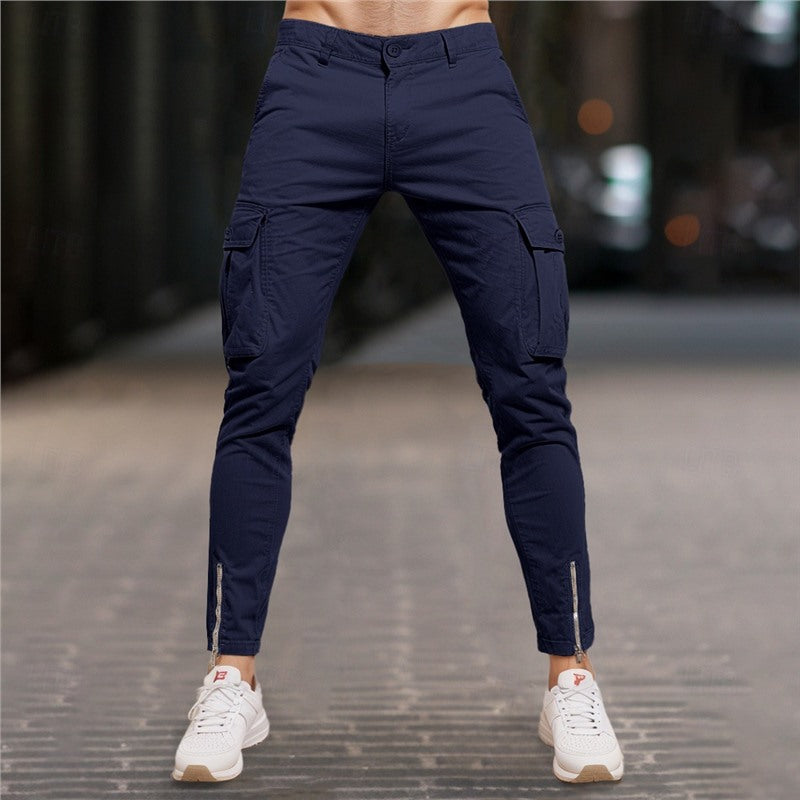 Herren Moderne Cargo-Hose mit Reißverschluss Echoarchiv