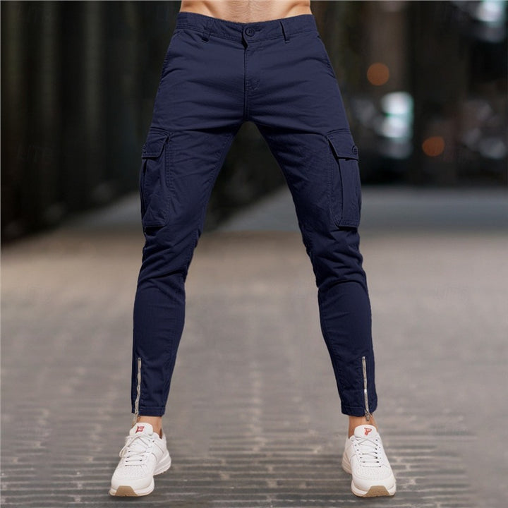 Herren Moderne Cargo-Hose mit Reißverschluss Echoarchiv