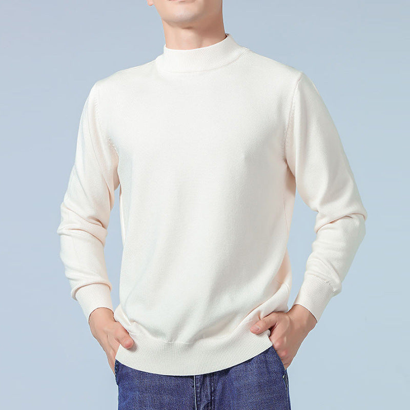 Herren Feiner Mockneck-Pullover aus hochwertigem Feinstrick mit gerippten Abschlüssen Echoarchiv