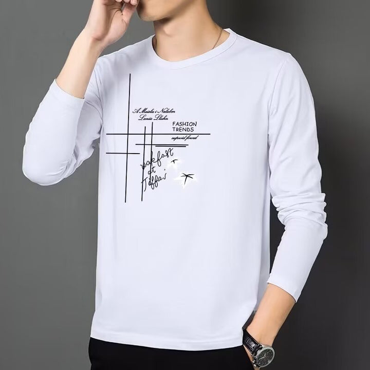 Herren Modisches Langarmshirt mit kreativem Druck Echoarchiv