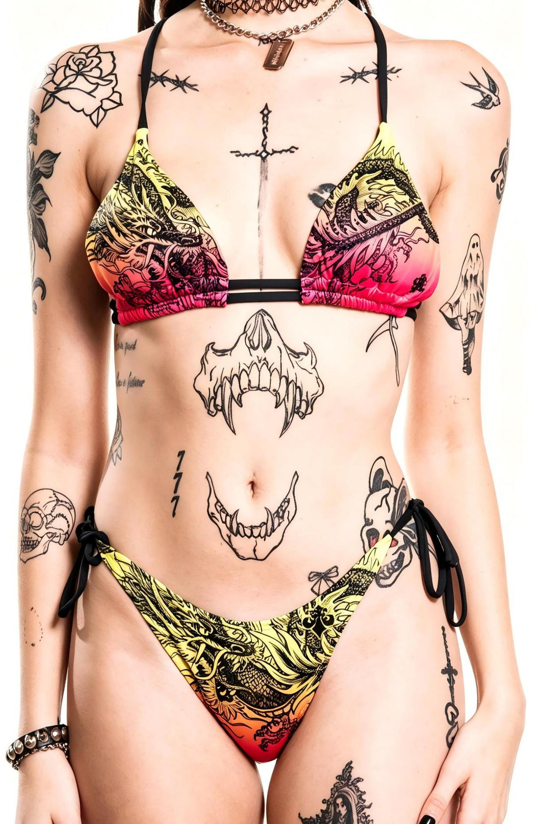 Damen Triangel-Bikini mit kreativem Muster Echo Archiv