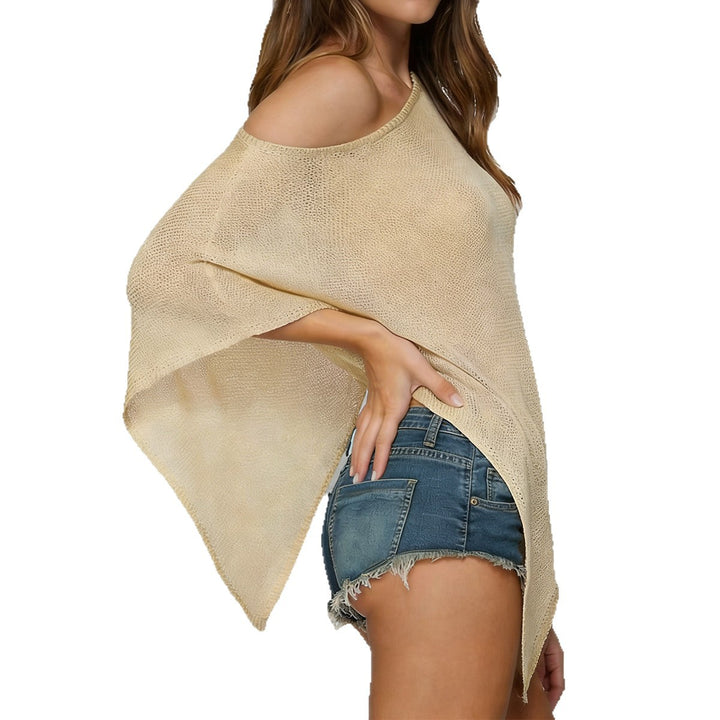 Damen Asymmetrisches Strick-Cover-Up Echo Archiv