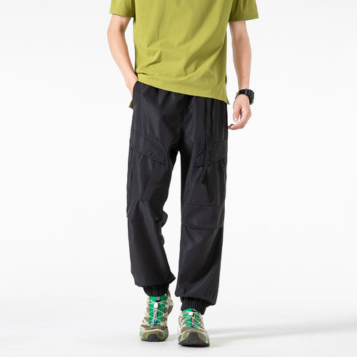 Herren Weite technische Cargo-Joggerhose mit elastischem Tunnelzugbund und Mehrfachtaschen Echo Archiv