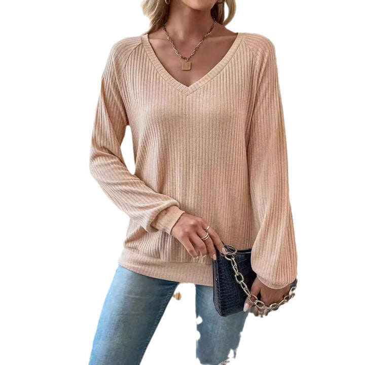 Damen nan Rippenstrick-Langarmshirt mit floraler Spitzenapplikation und markantem Rückenausschnitt Echo Archiv