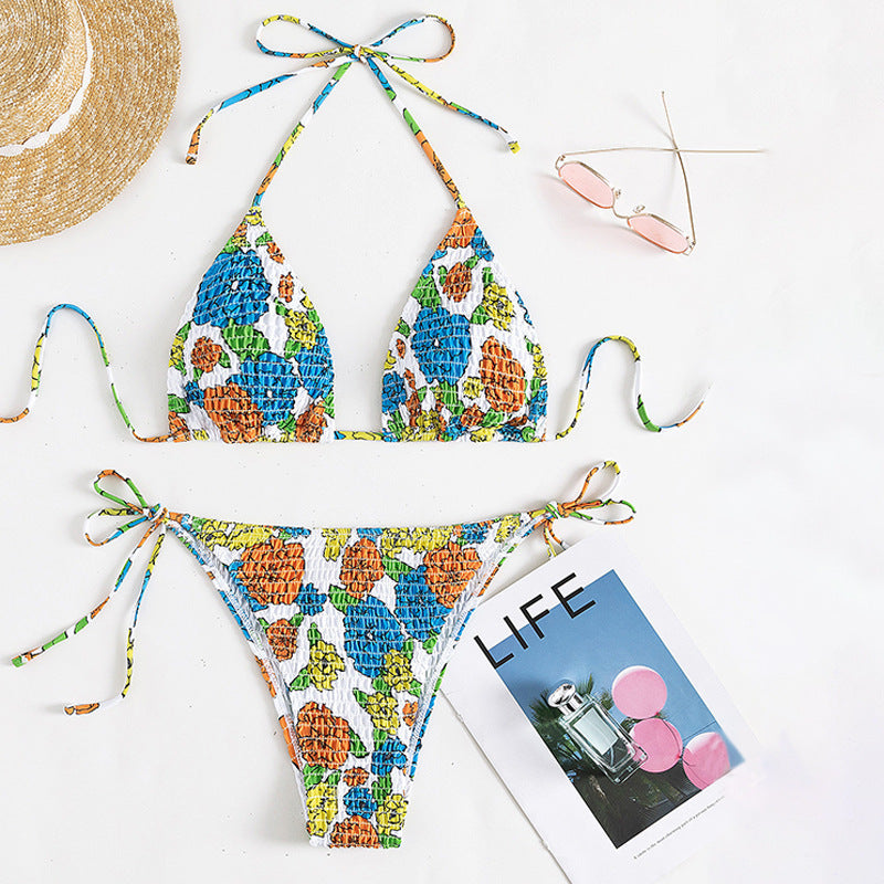 Damen Triangel-Bikini mit verspieltem Raff-Design Echo Archiv