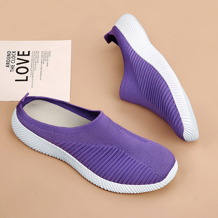 Damen nan ultraleichter Slip-On-Freizeitschuh mit nahtlosem Netzstrick, ergonomischer Fersenlasche und flexibler Wellenlaufsohle Echo Archiv