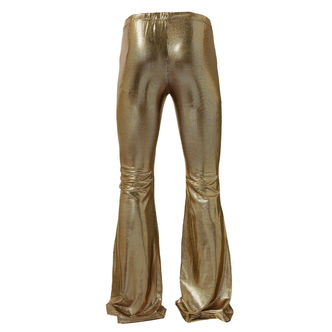 Herren glänzende Party-Hose mit weitem Bein und Mesh-Design Echoarchiv