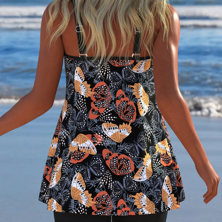 Damen Schwimmanzug mit modischem A-Linien-Schnitt und floralem Design Echo Archiv