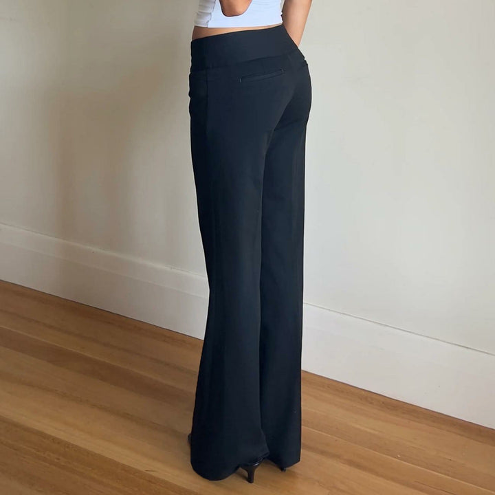 Damen Hochtaillierte Stretch-Flaredhose mit ausgestelltem Bein Echo Archiv
