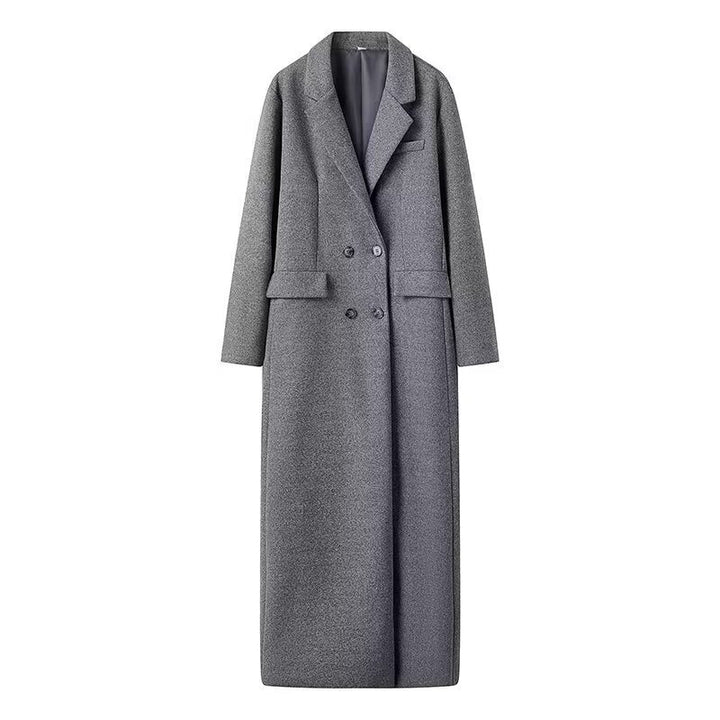Damen Langmantel aus Wollmix mit Oversize-Silhouette, Schalkragen und aufgesetzten Taschen Echo Archiv