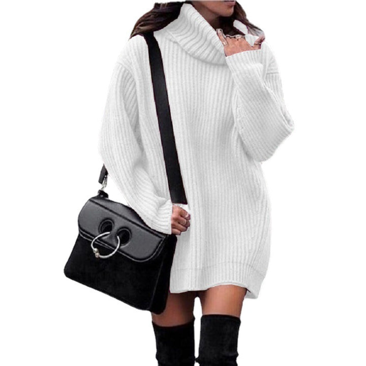 Damen Oversize-Longpullover mit Rollkragen, geripptem Feinstrick und figurumspielender Tunika-Länge Echo Archiv