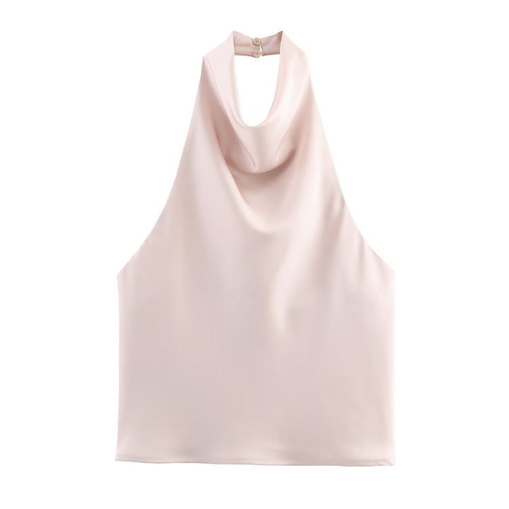 Damen elegantes Haltertop mit fließendem Schnitt und dekorativen Details Echo Archiv