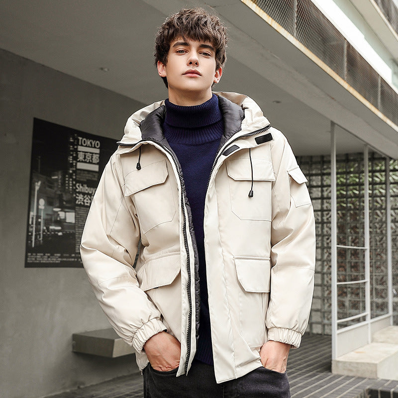 Herren wetterfeste Utility-Jacke mit Kapuze und Taschen Echoarchiv