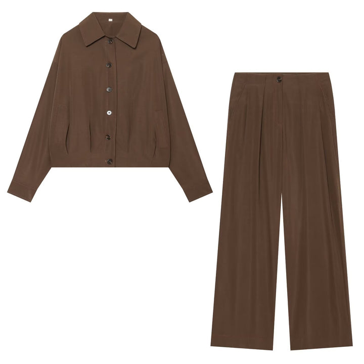 Damen Hochtaillierte Palazzo-Hose mit Bundfalten und seitlichen Eingrifftaschen Echo Archiv